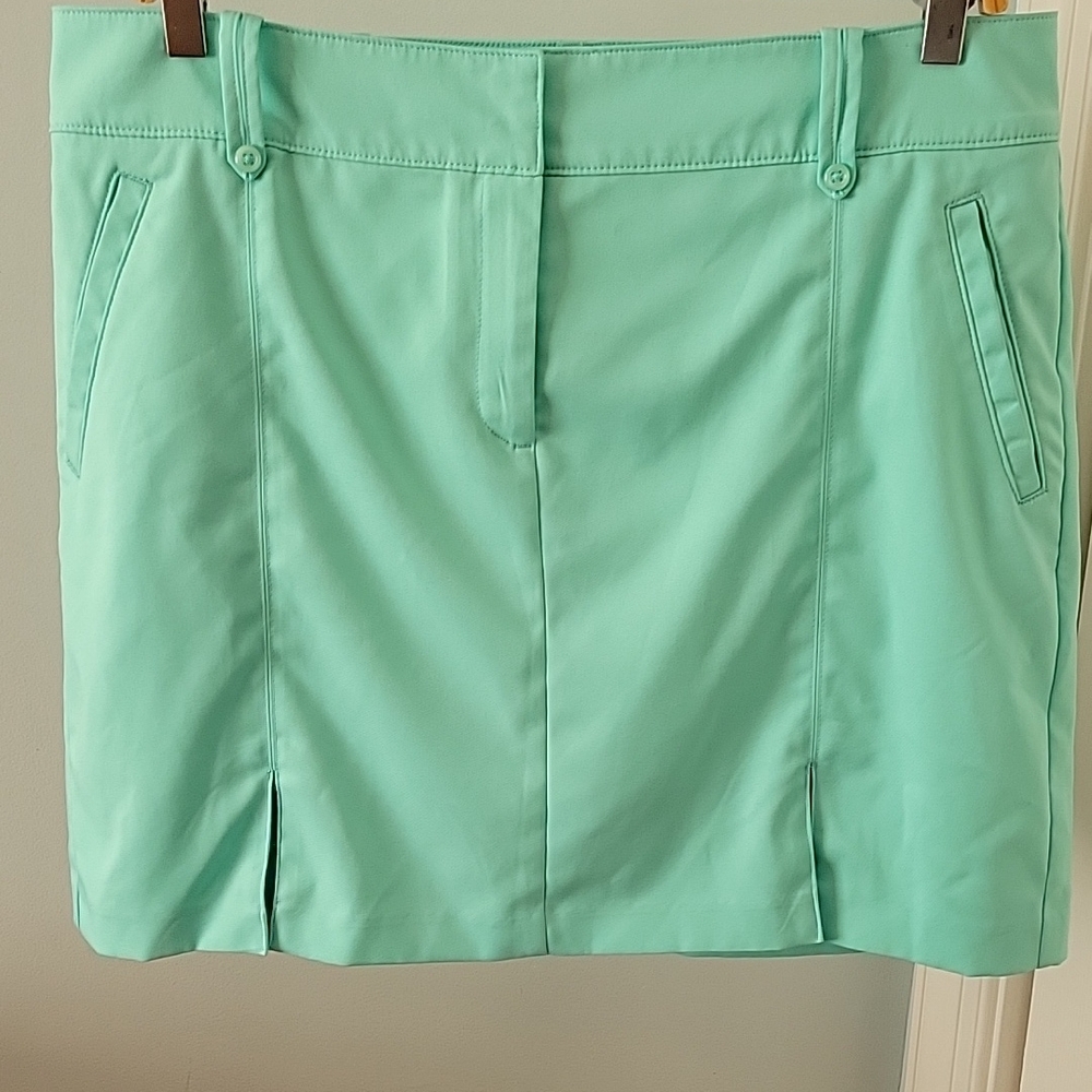 Izod Sea Green Pleated Golf Skorts sz 12
